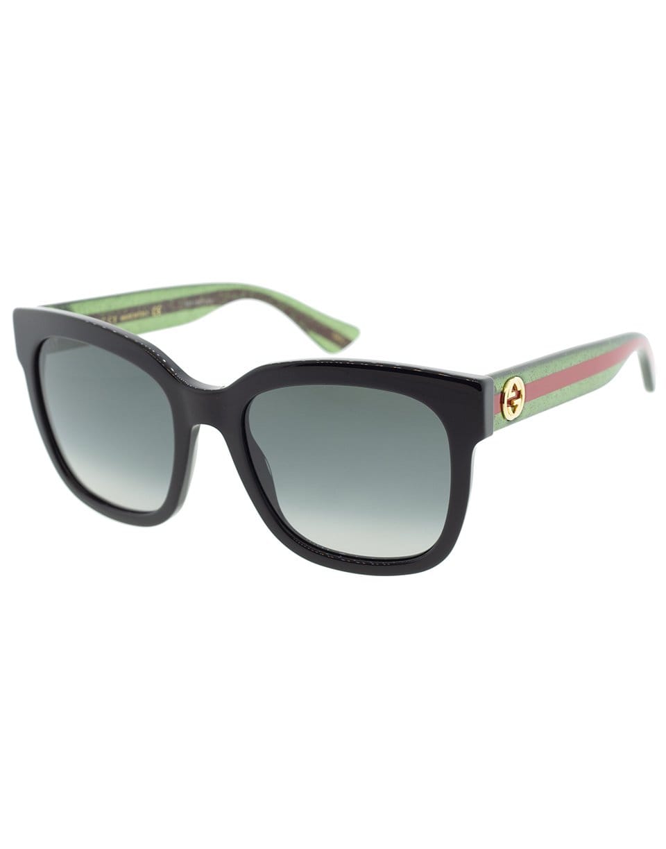 GUCCI-Metal Square Frame Sunglasses-BLACK
