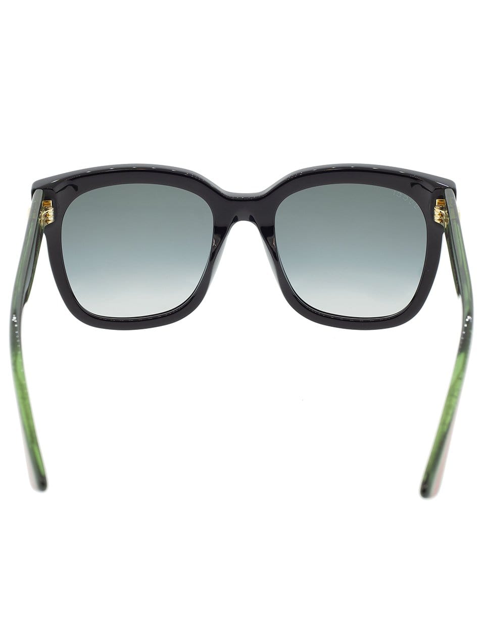 GUCCI-Metal Square Frame Sunglasses-BLACK
