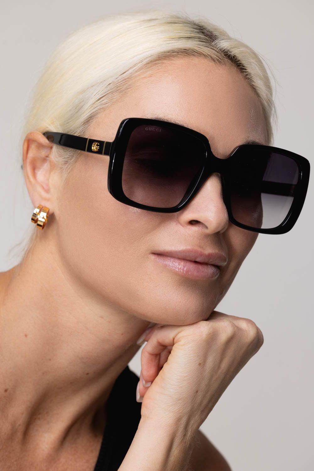 GUCCI-Oversized Square Sunglasses-BLACK
