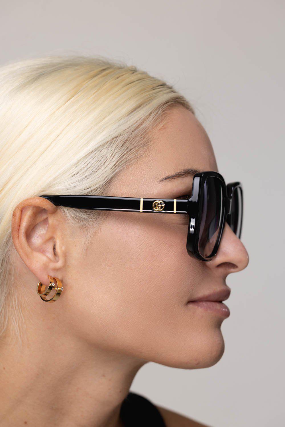 GUCCI-Oversized Square Sunglasses-BLACK