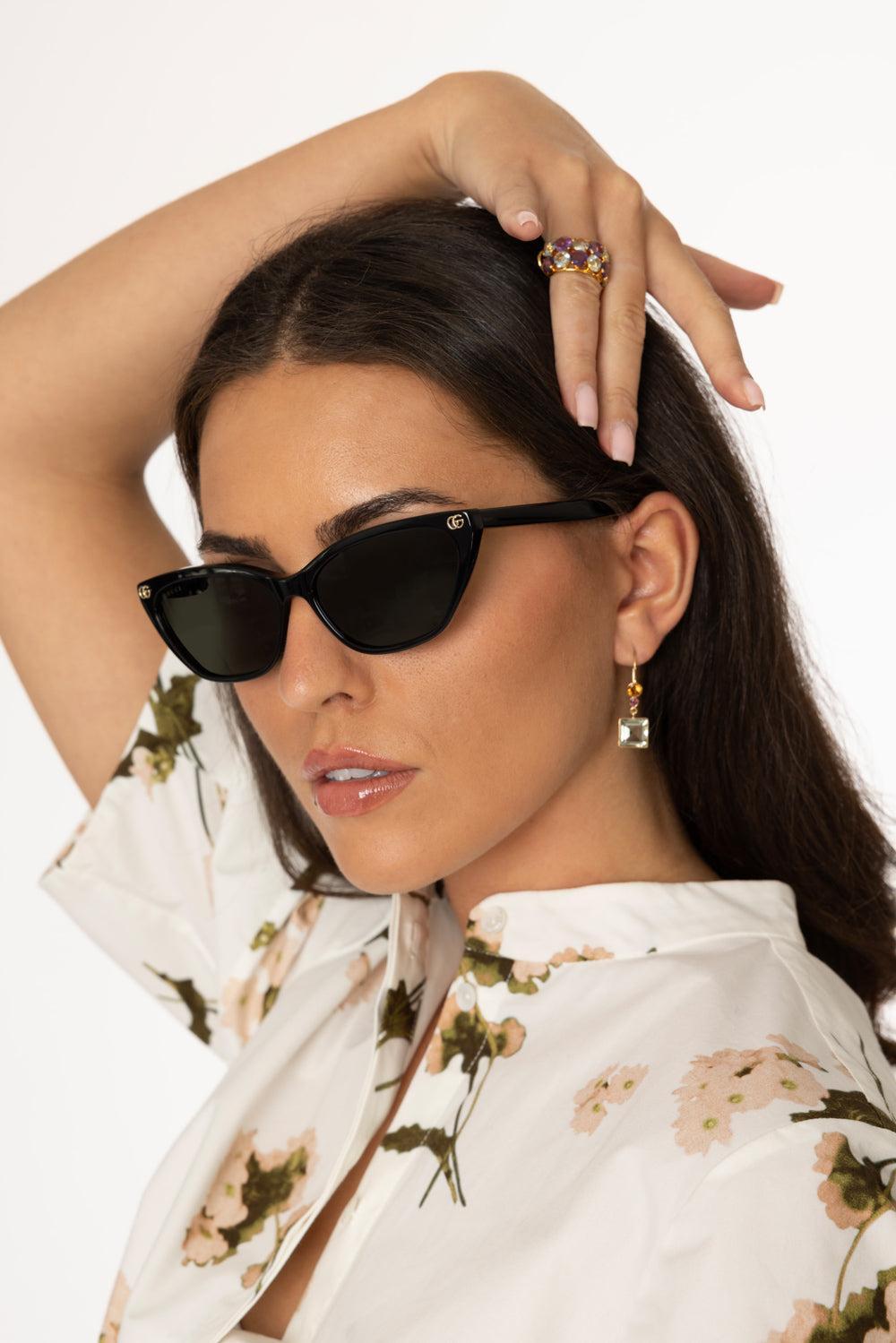 Slim Cat Eye Sunglasses-BLACK/BLACK/GREY-ACCESSORIESUNGLASSES-GUCCI