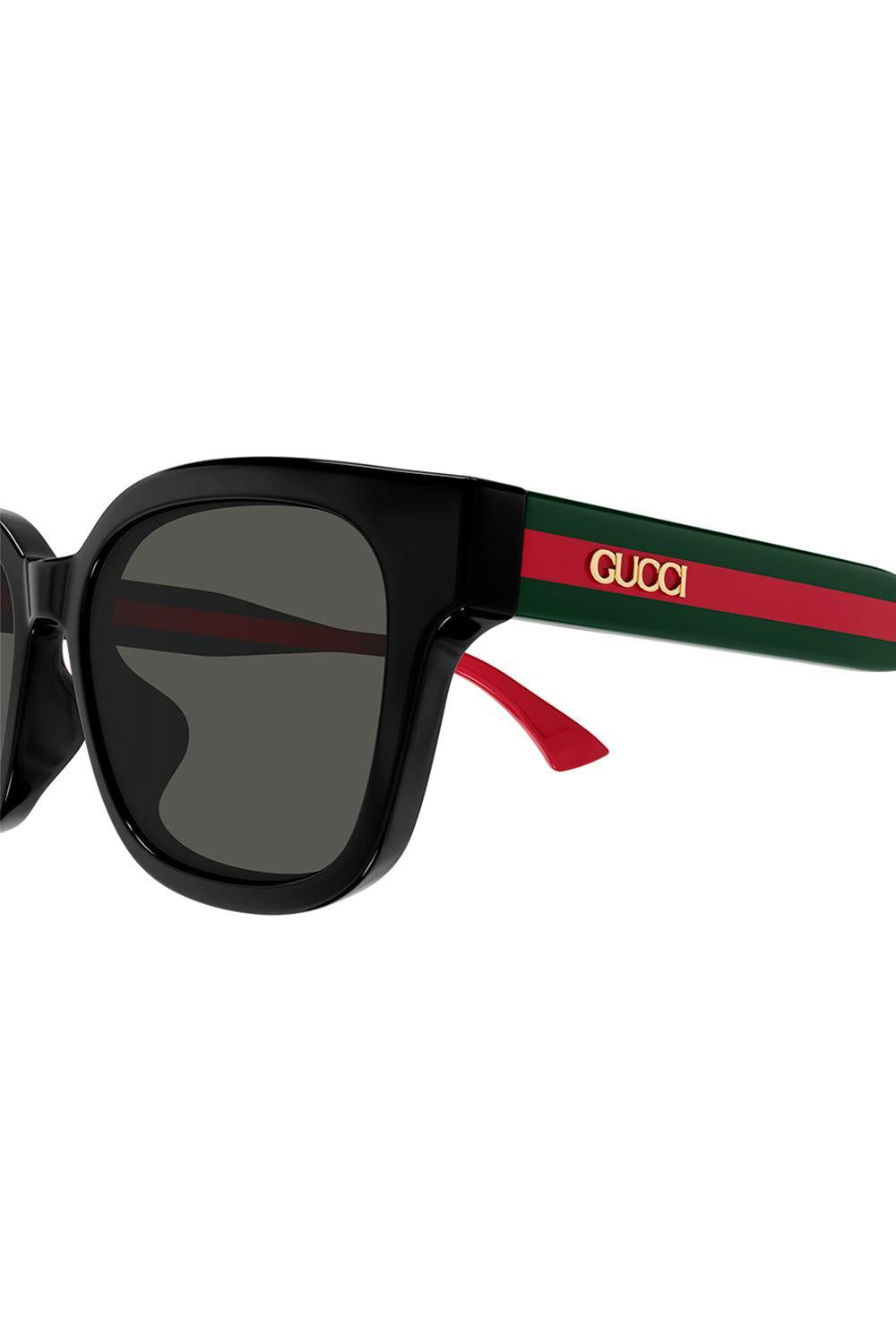 Square Stripe Sunglasses-BLACK/GREEN/GREY-ACCESSORIESUNGLASSES-GUCCI