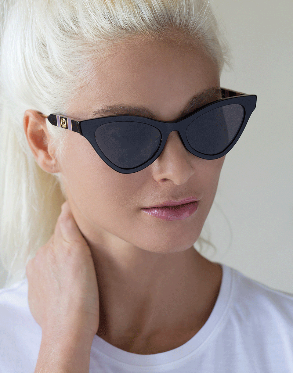 GUCCI-Black and Grey Cat-Eye Sunglasses-BLCK/GREY