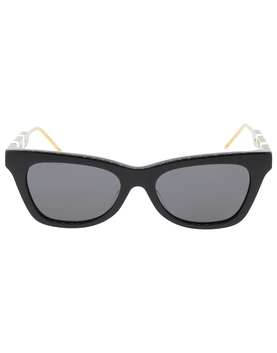 GUCCI-Black and Grey Shiny Cat-Eye Sunglasses-BLCK/GREY