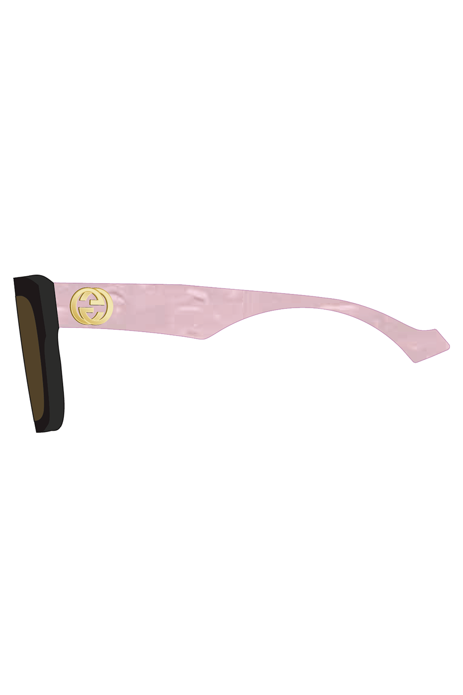 GUCCI-Logo Sunglass-BLK/PNK