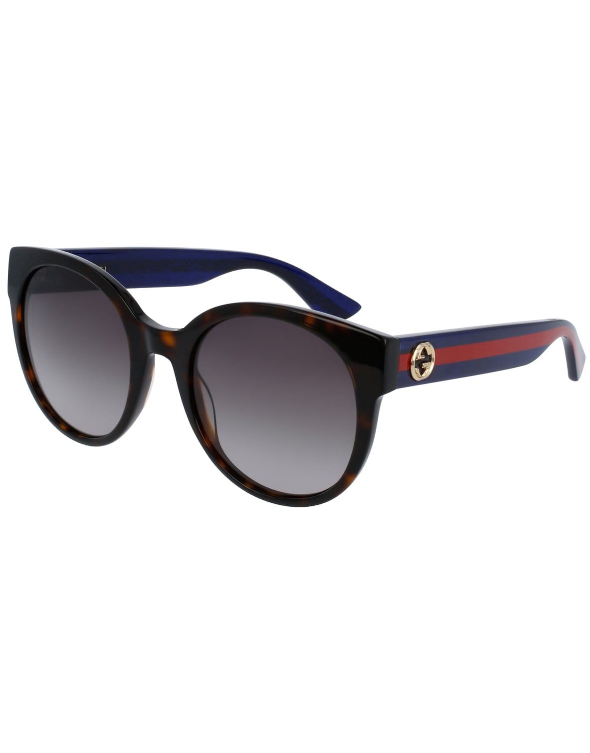 GUCCI-Round Brown Gradient Sunglasses - GG0035S-BLU/BRWN