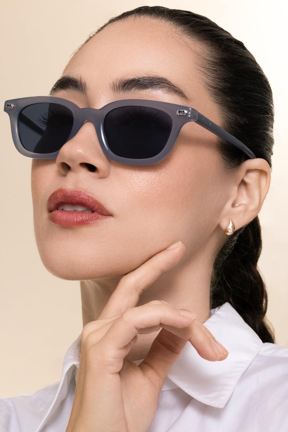 Oval Frame Sunglasses-BLUE-ACCESSORIESUNGLASSES-GUCCI