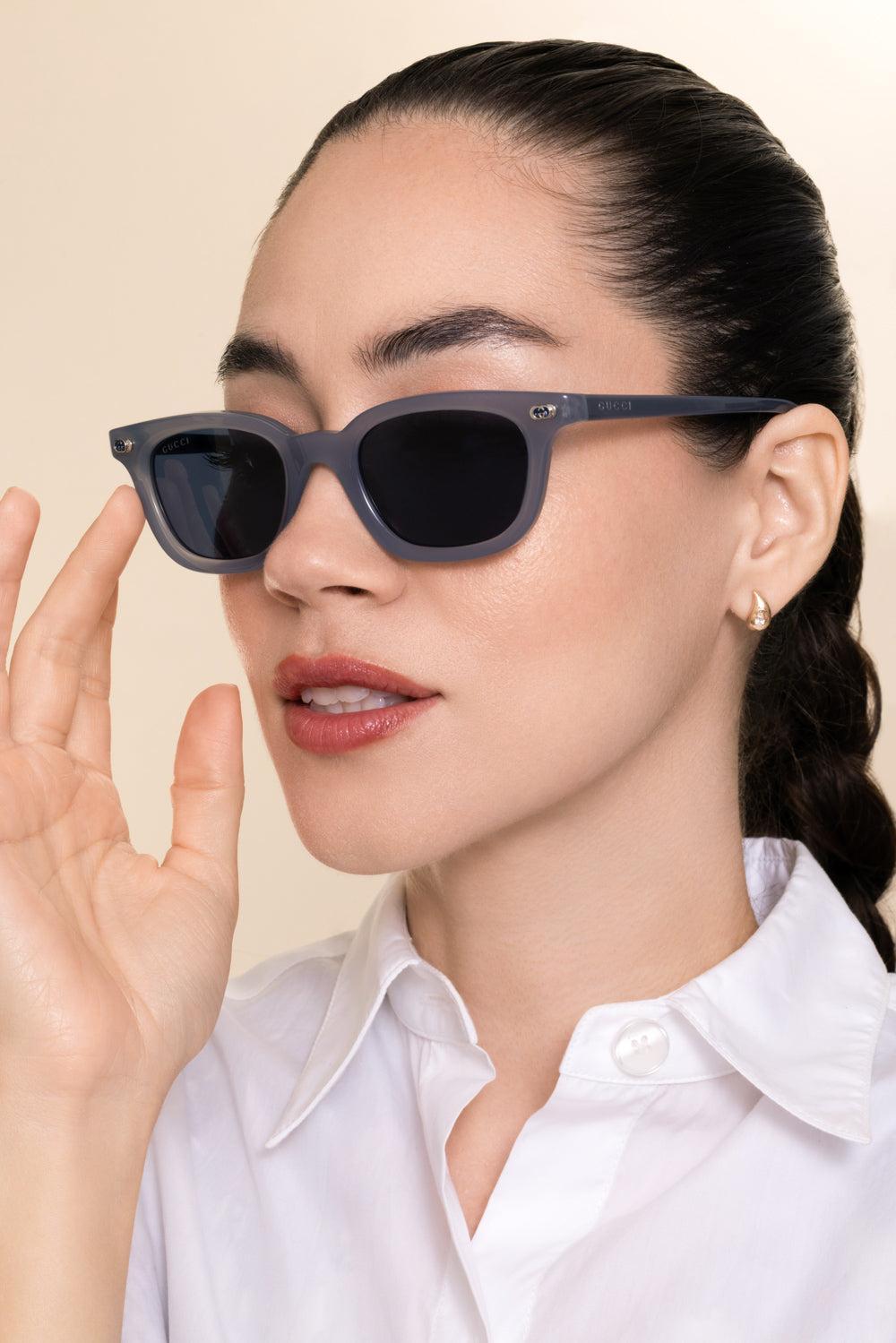 Oval Frame Sunglasses-BLUE-ACCESSORIESUNGLASSES-GUCCI