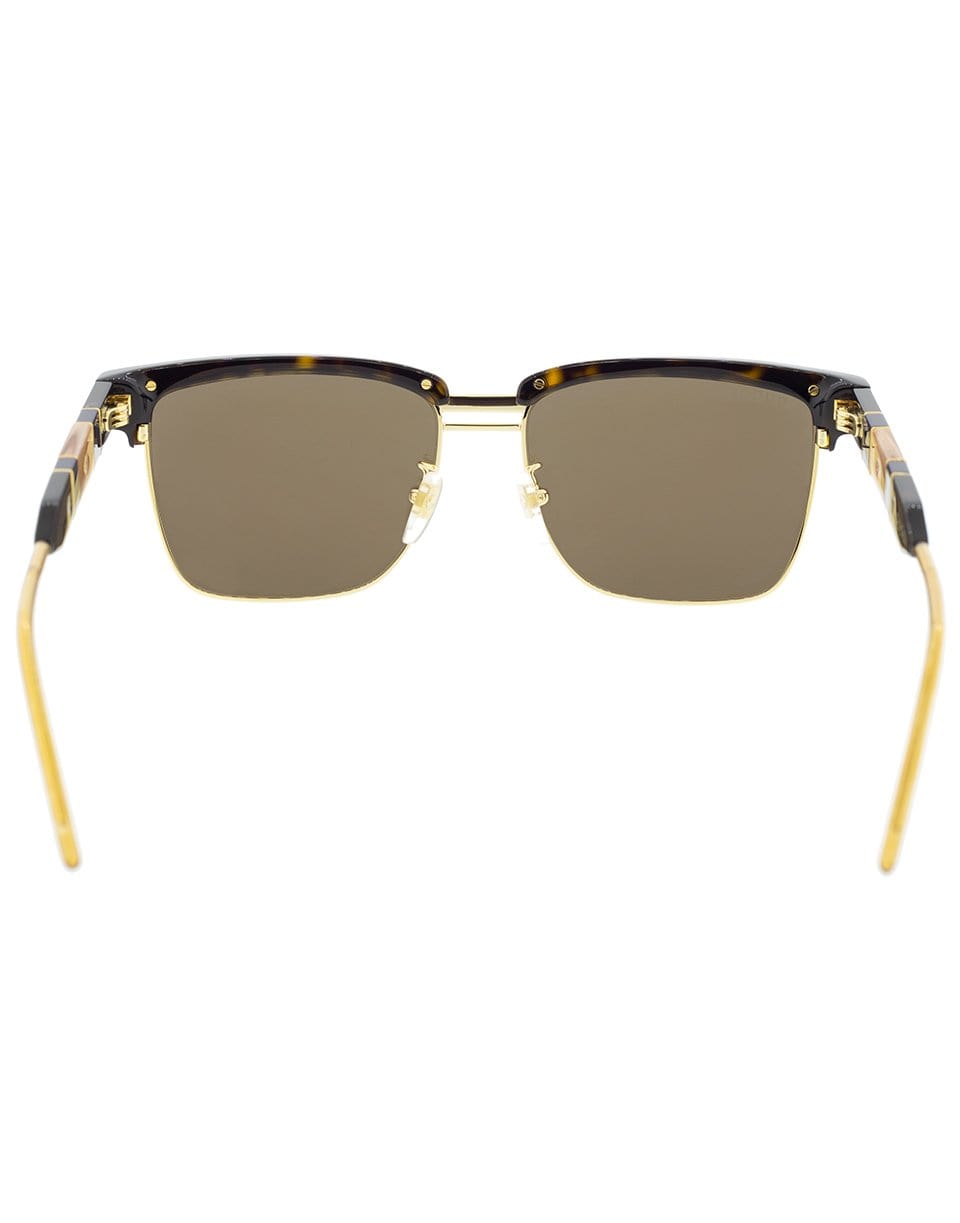 GUCCI-Brown Acetate and Metal Havana Sunglasses-BROWN