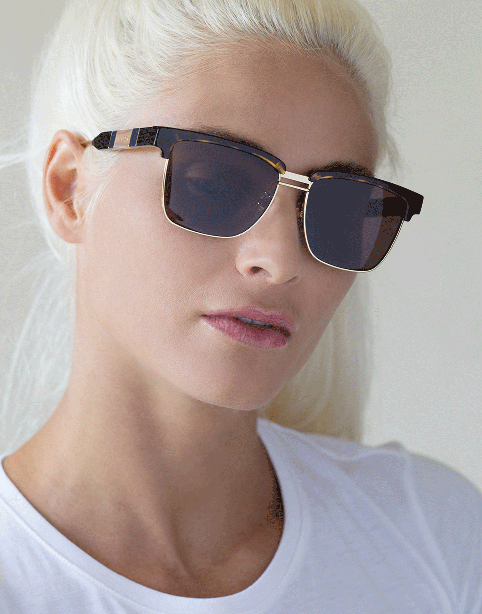 GUCCI-Brown Acetate and Metal Havana Sunglasses-BROWN