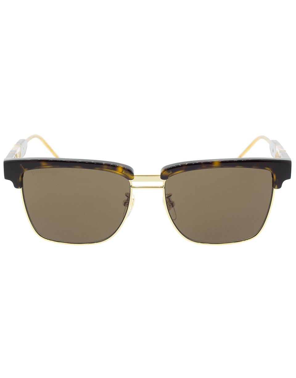 GUCCI-Brown Acetate and Metal Havana Sunglasses-BROWN
