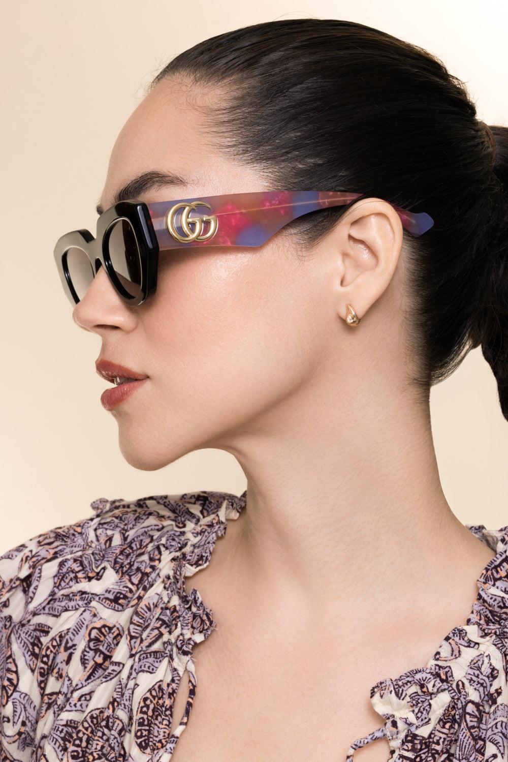 Gucci Generation Geometric Sunglasses-BROWN-ACCESSORIESUNGLASSES-GUCCI