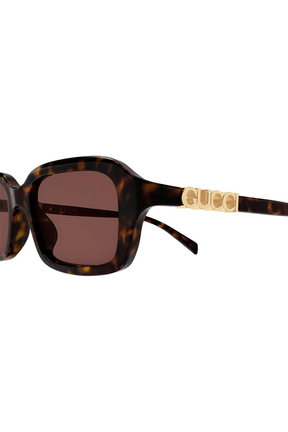  Rectangle Sunglasses - Havana-BROWN-ACCESSORIESUNGLASSES-GUCCI 