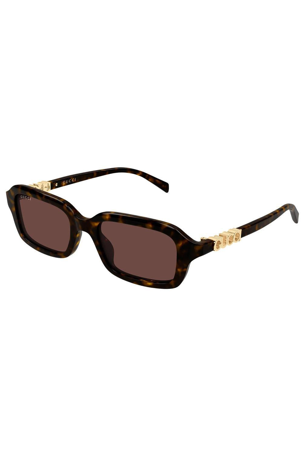  Rectangle Sunglasses - Havana-BROWN-ACCESSORIESUNGLASSES-GUCCI 