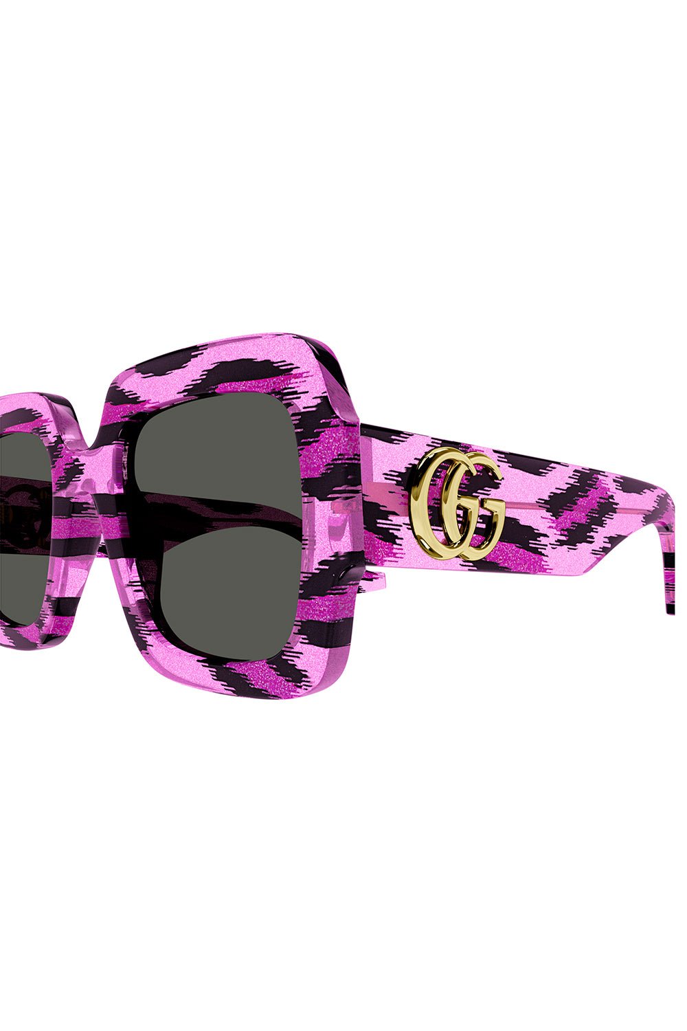 GUCCI-Square Frame Sunglasses - Fuchsia Leopard-FUCHLEOP
