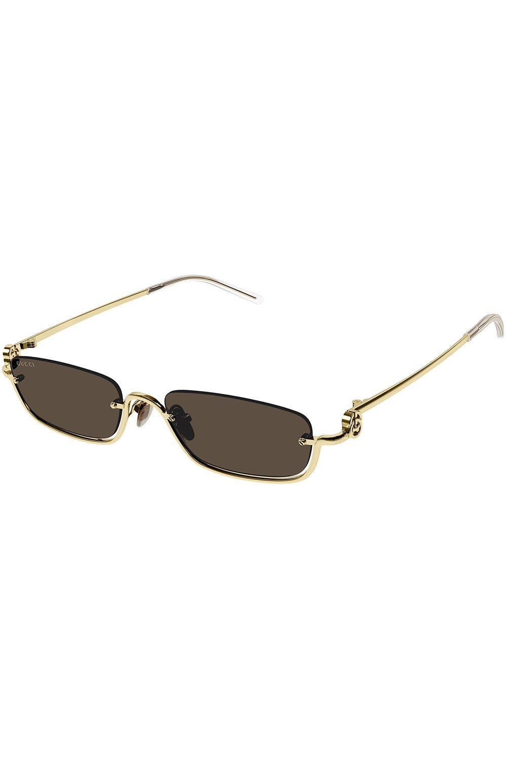GUCCI-Upside Down Rectangular Sunglasses-GD/GD/BR