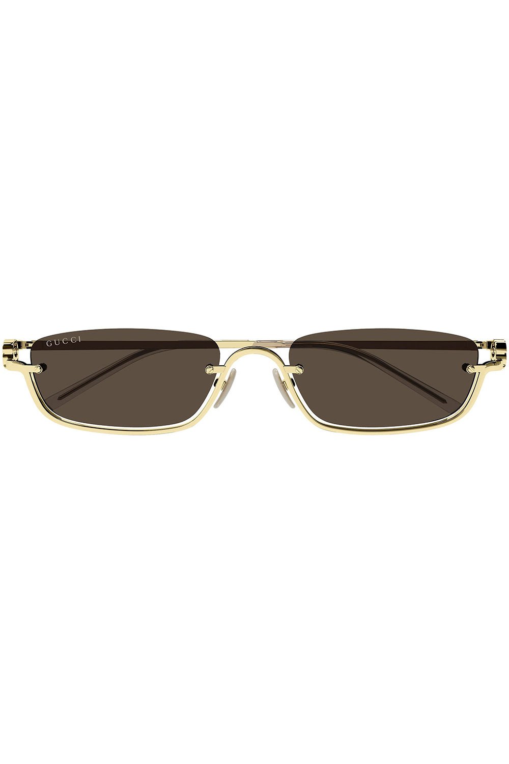 GUCCI-Upside Down Rectangular Sunglasses-GD/GD/BR