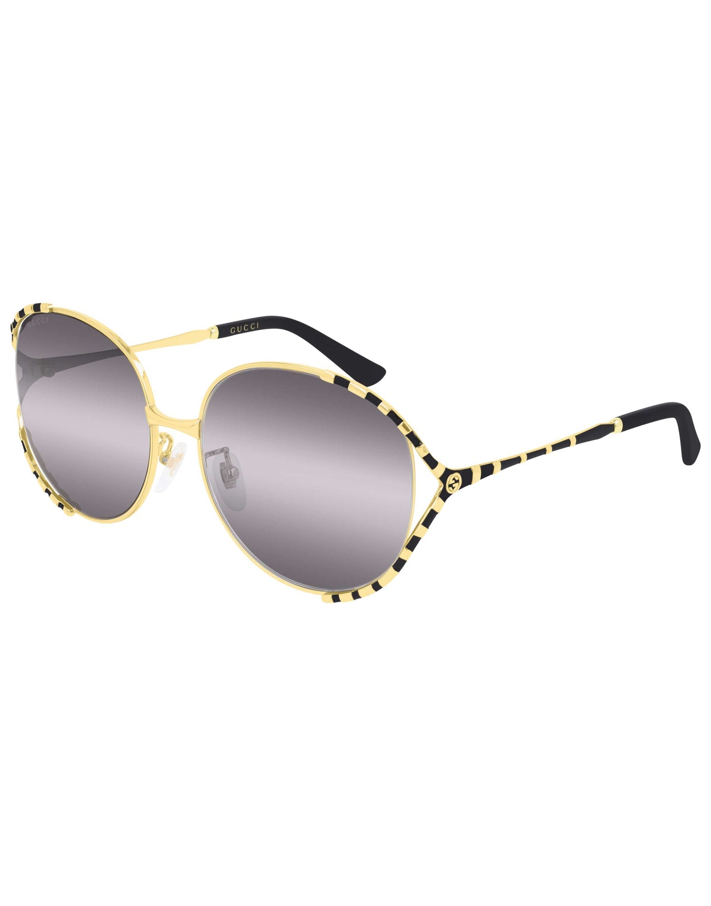 GUCCI-Grey Gradient Zebra Sunglasses - GG0595S-GLD/BLK