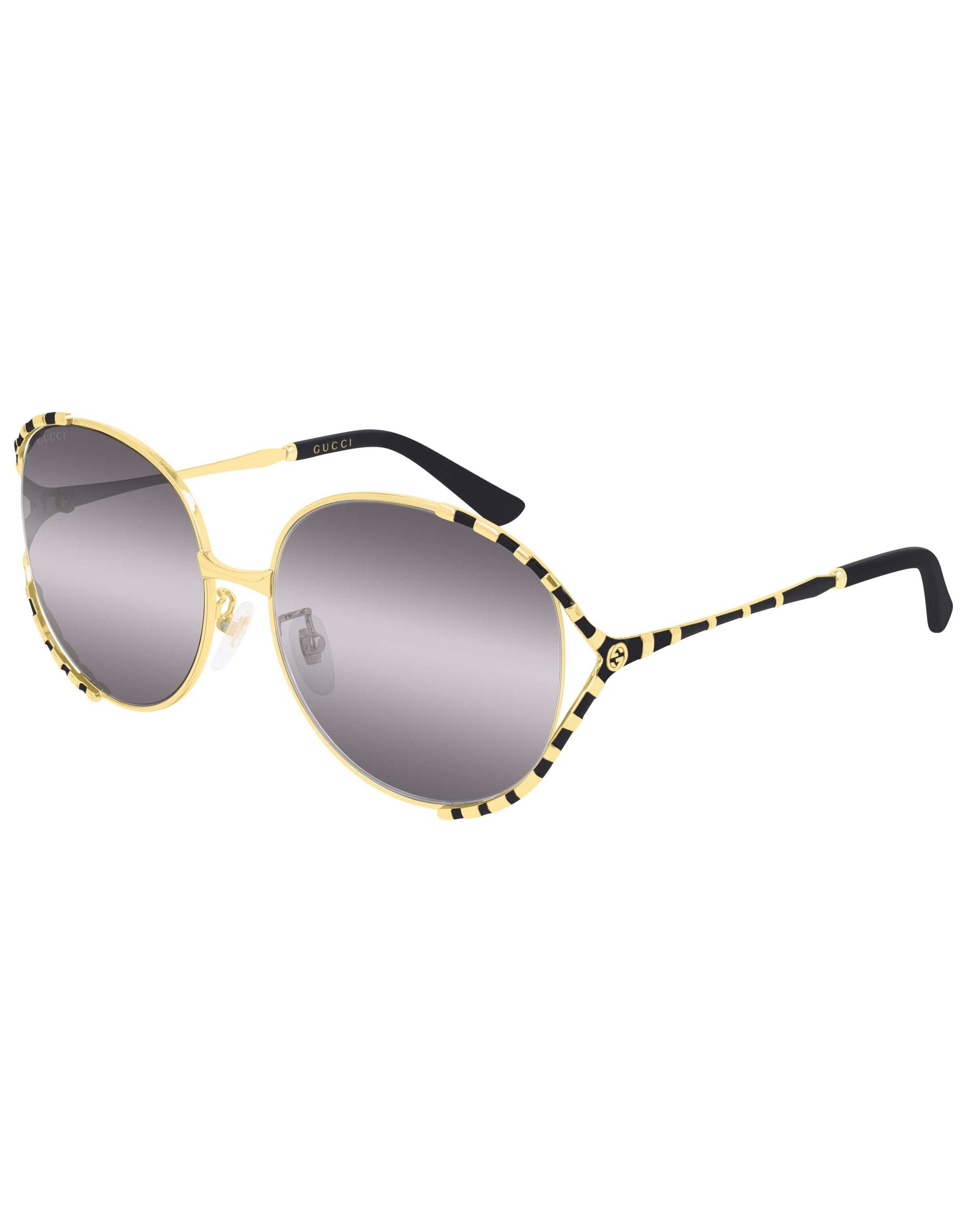 GUCCI-Grey Gradient Zebra Sunglasses - GG0595S-GLD/BLK
