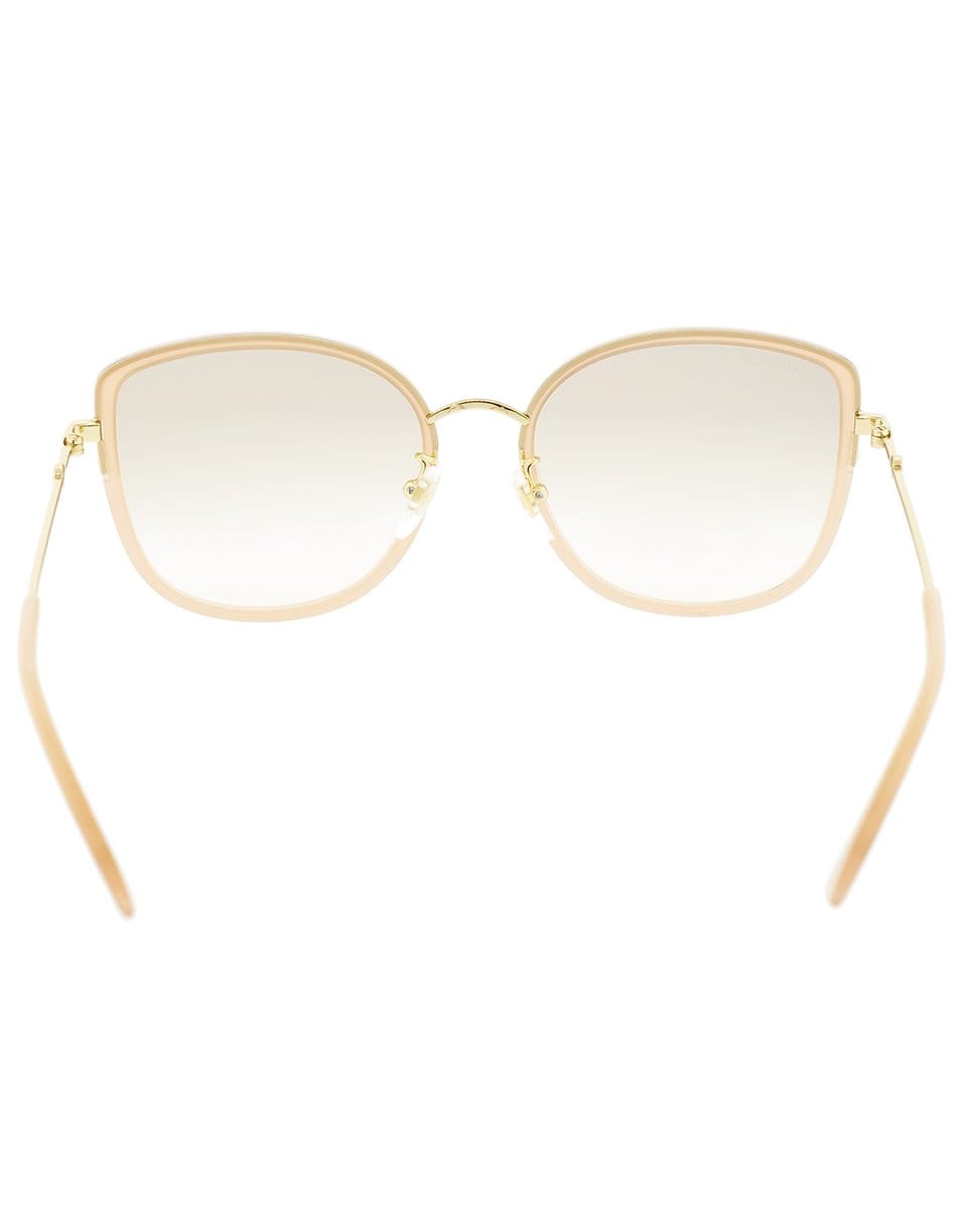 GUCCI-Gold and Pink Metal Rim Sunglasses-GLD/PNK