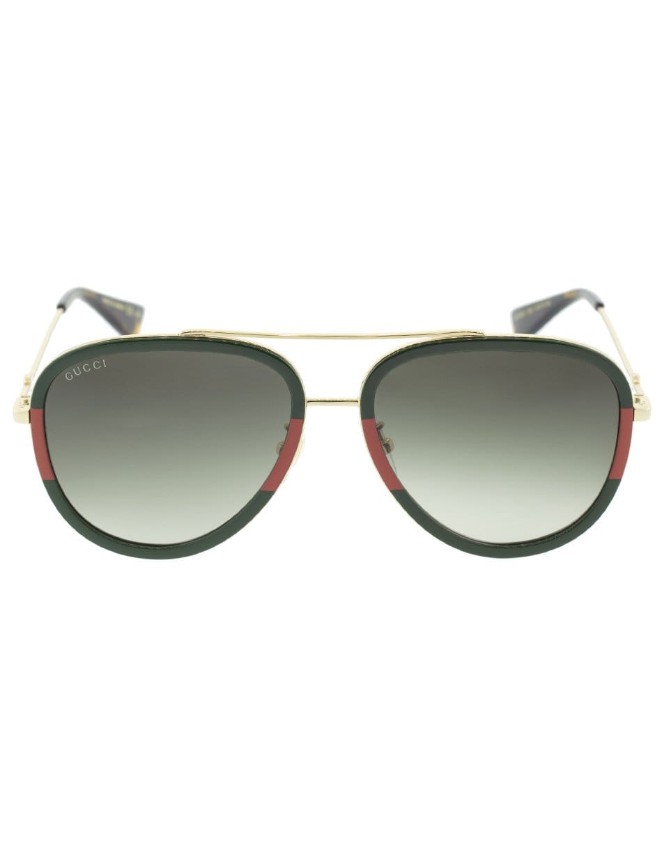 GUCCI-Aviator Metal Sunglasses-GOLD
