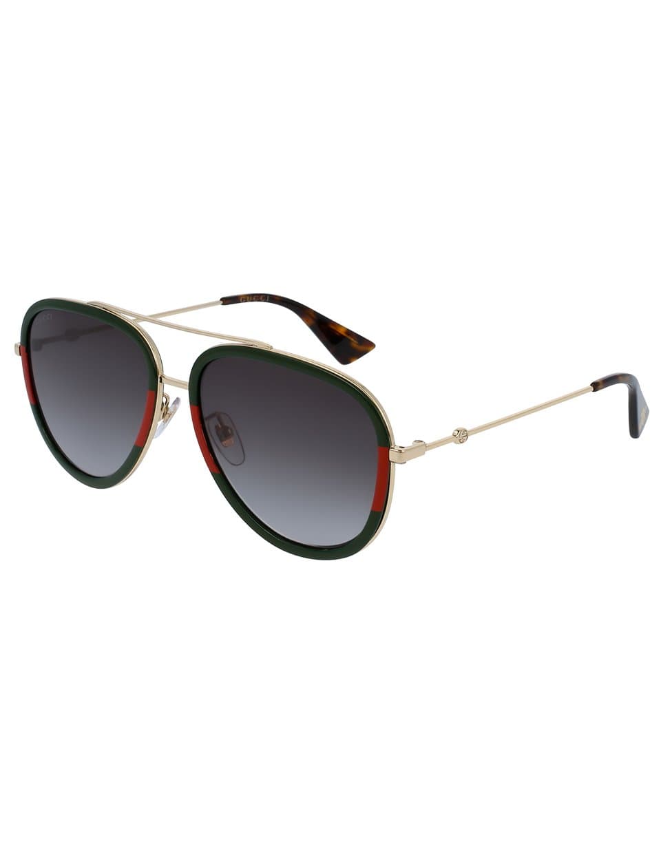 GUCCI-Aviator Sunglasses - Gold Green-GOLD/GRN