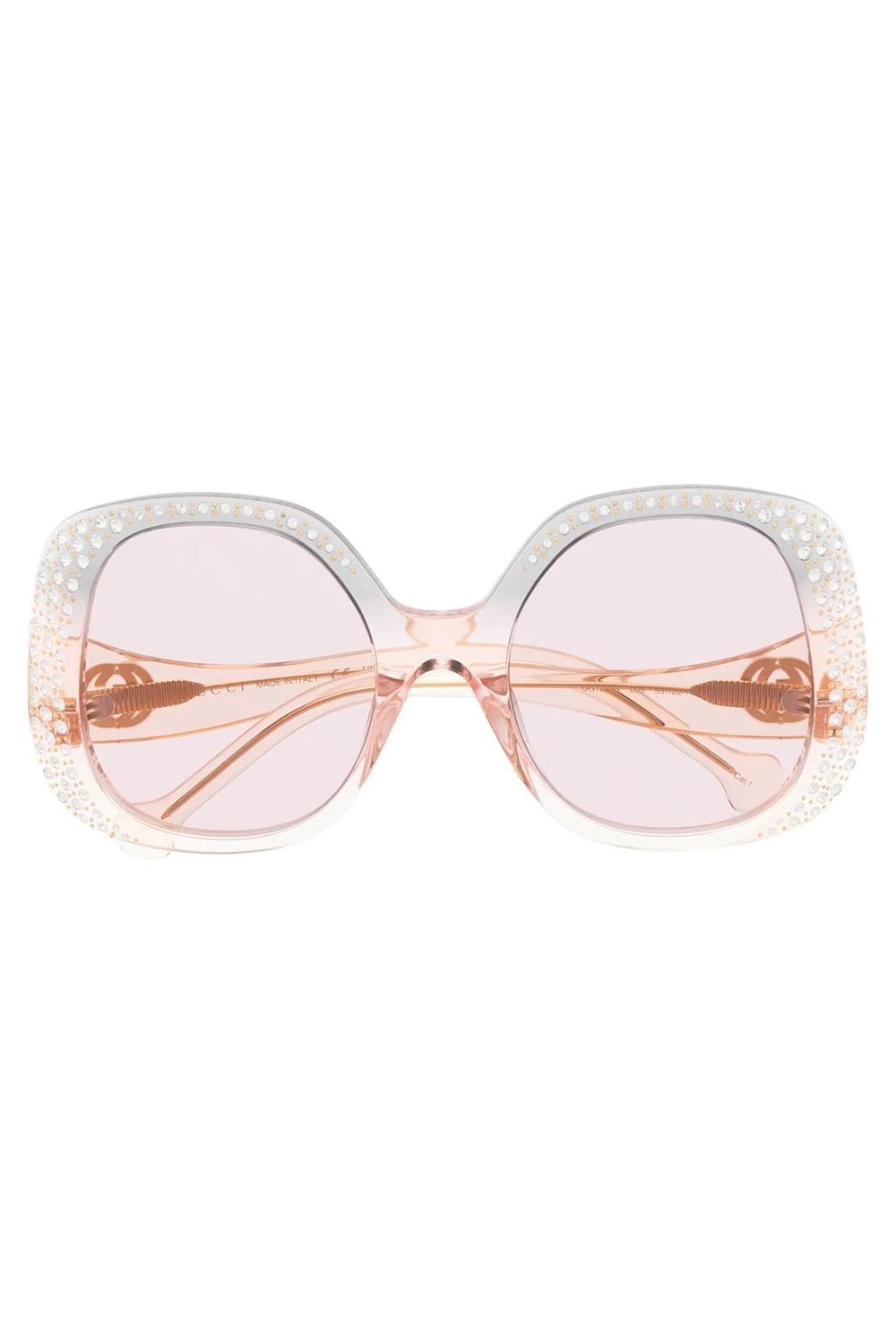 GUCCI-Oval Frame Sunglasses-GRY/YL/P