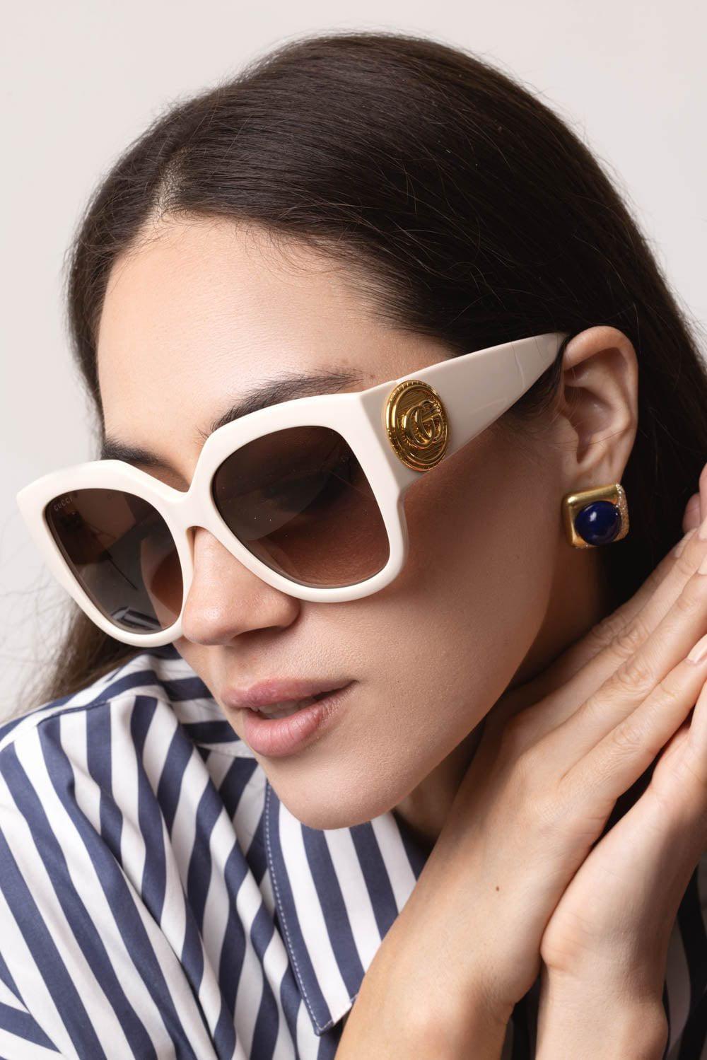 GUCCI-Butterfly Sunglasses-IVORY