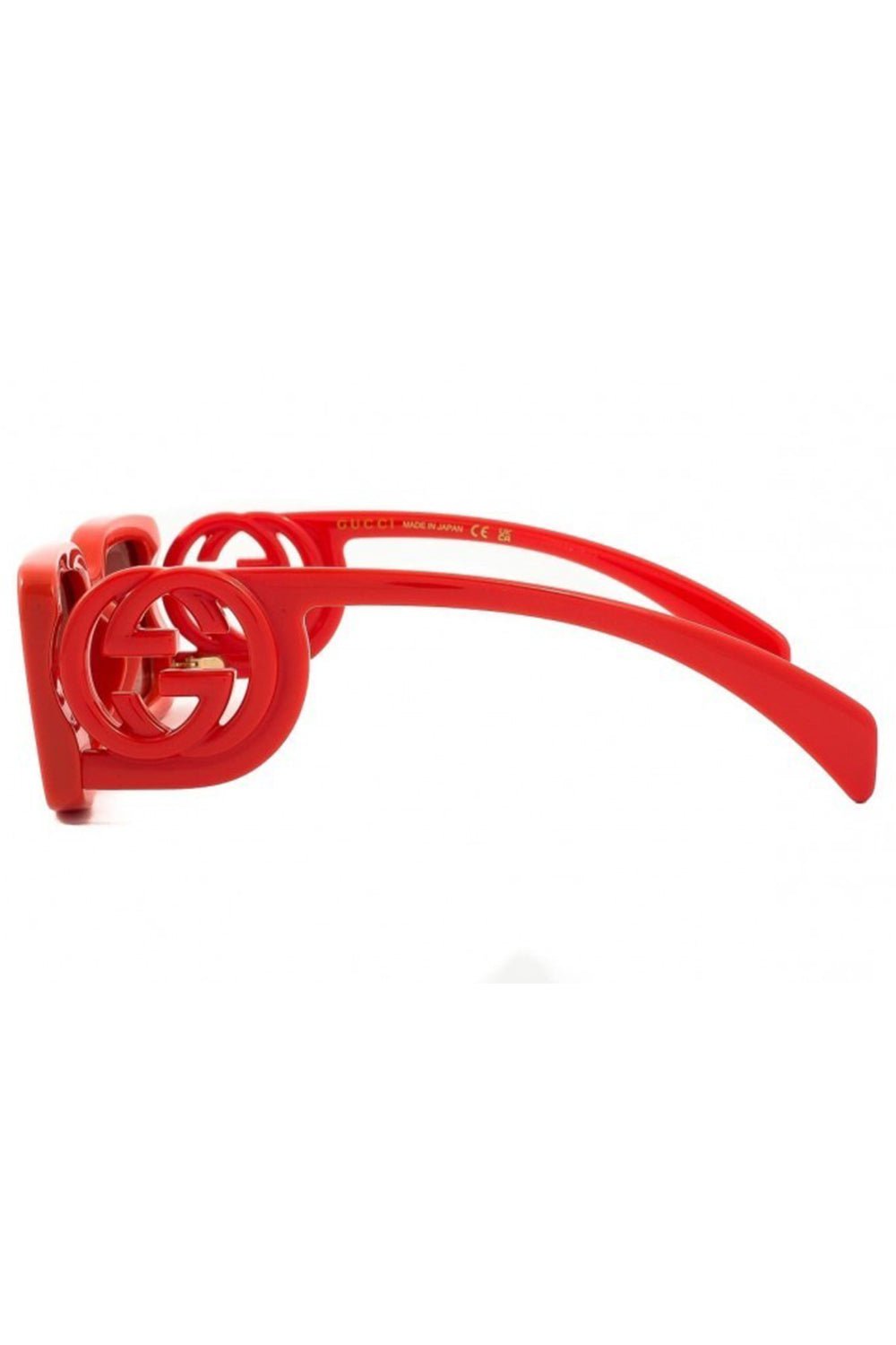 GUCCI-Rectangular Frame Sunglasses-RD/RD/BR