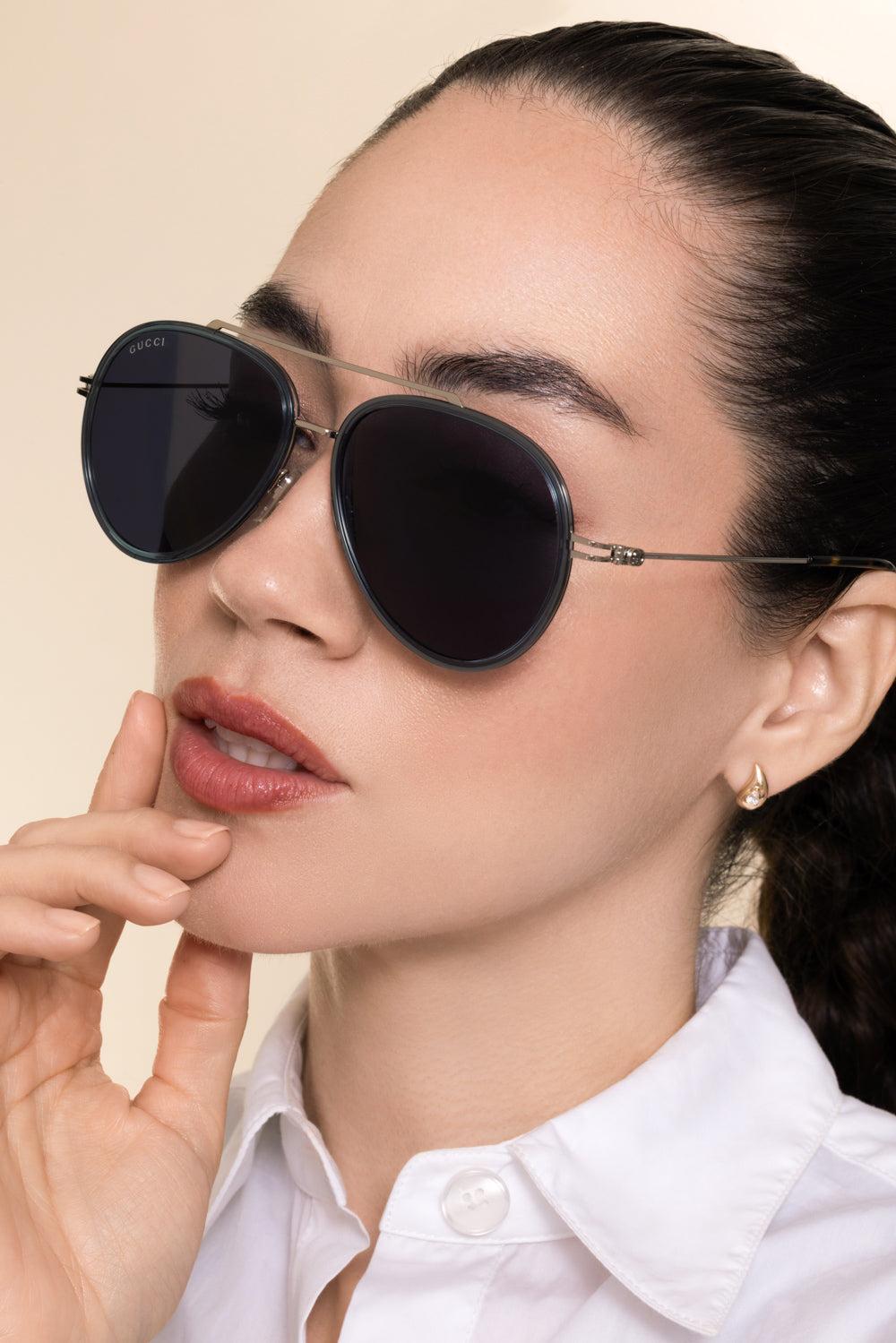Tiny GG Aviator Sunglasses-SILVER-ACCESSORIESUNGLASSES-GUCCI