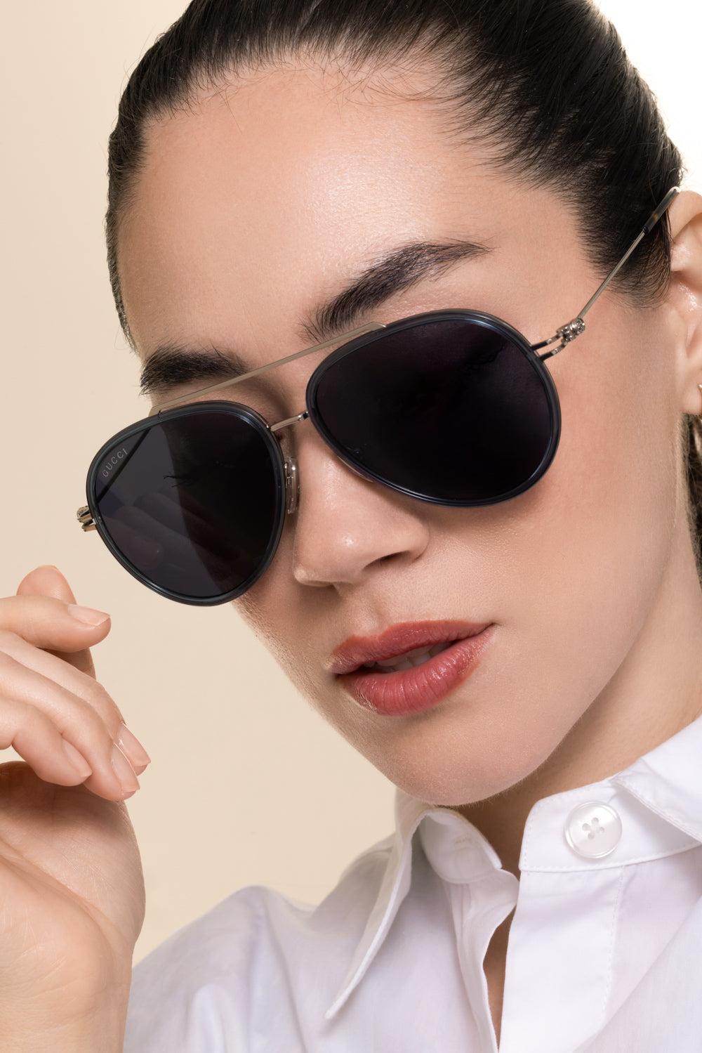 Tiny GG Aviator Sunglasses-SILVER-ACCESSORIESUNGLASSES-GUCCI