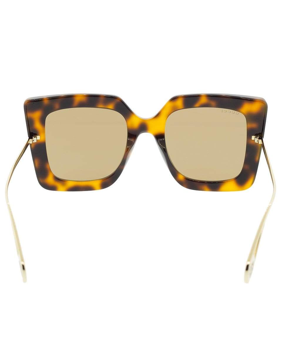 GUCCI-Tortoise Shell Shiny Full Rim Square Sunglasses-TORT