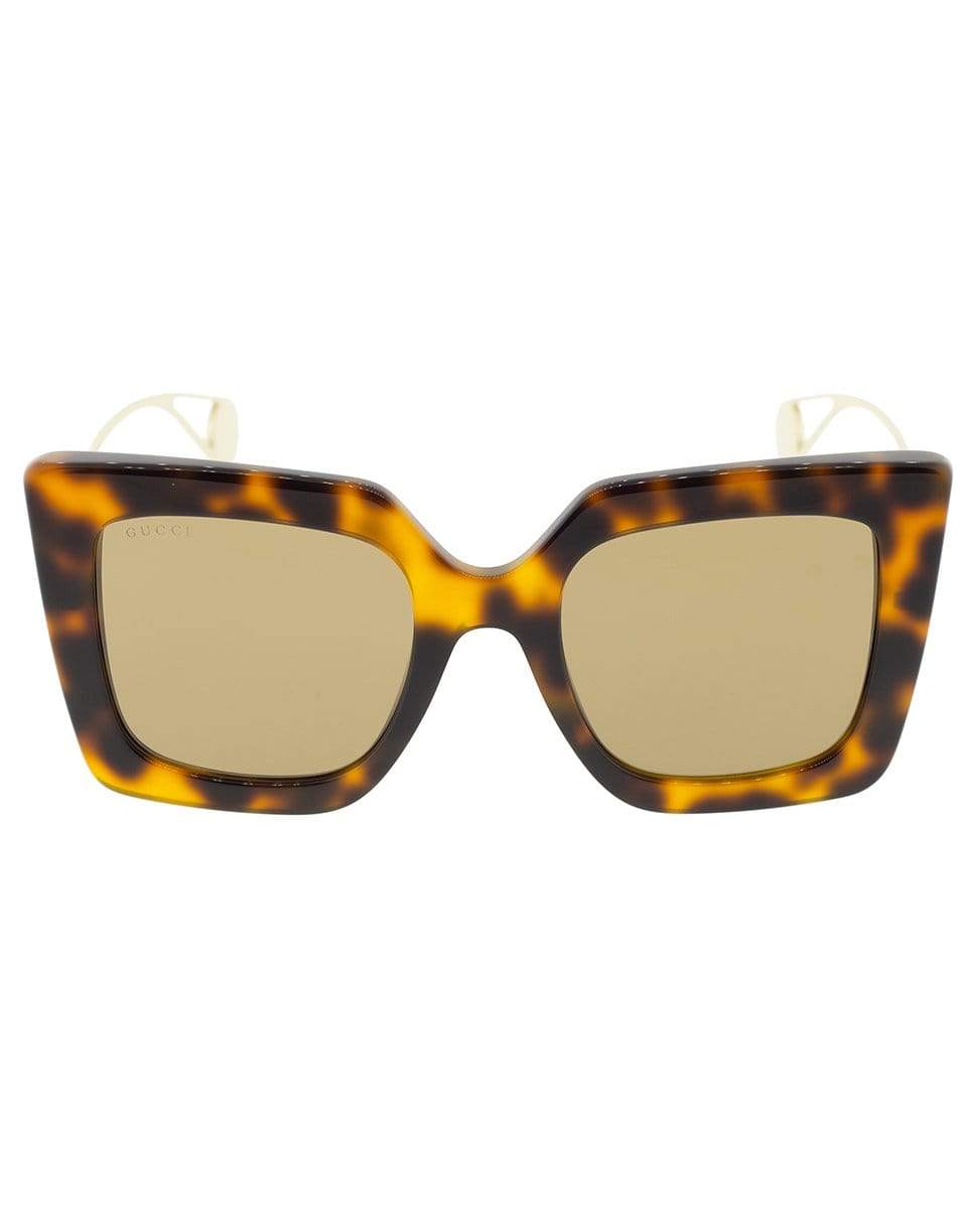 GUCCI-Tortoise Shell Shiny Full Rim Square Sunglasses-TORT