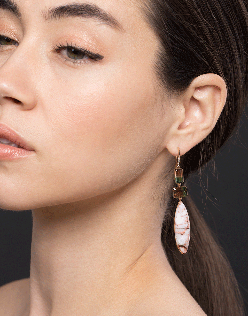 GUITA M-Three Drop Earrings-ROSE GOLD