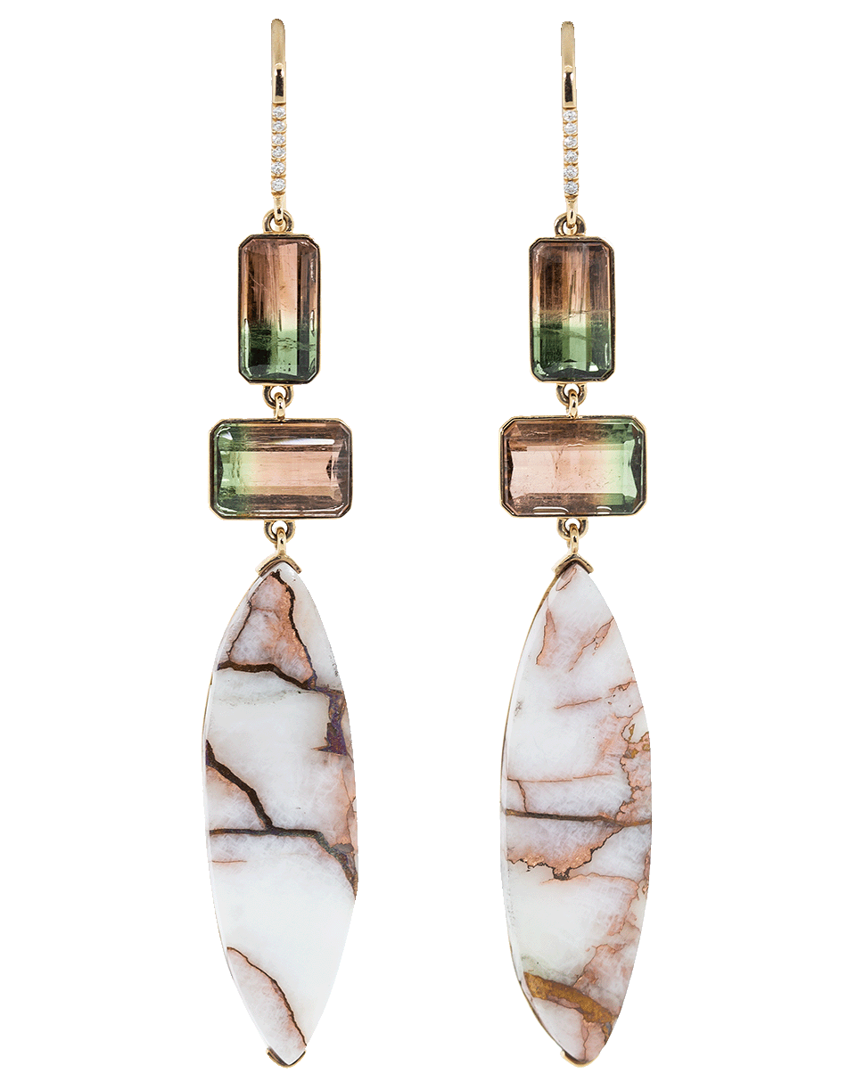GUITA M-Three Drop Earrings-ROSE GOLD
