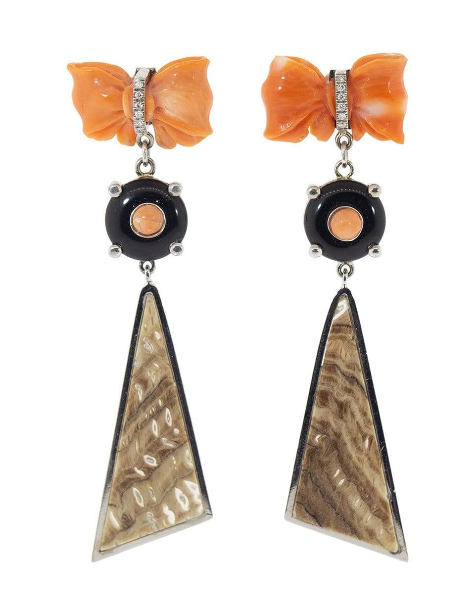 GUITA M-Coral Bow Earrings-WHITE GOLD