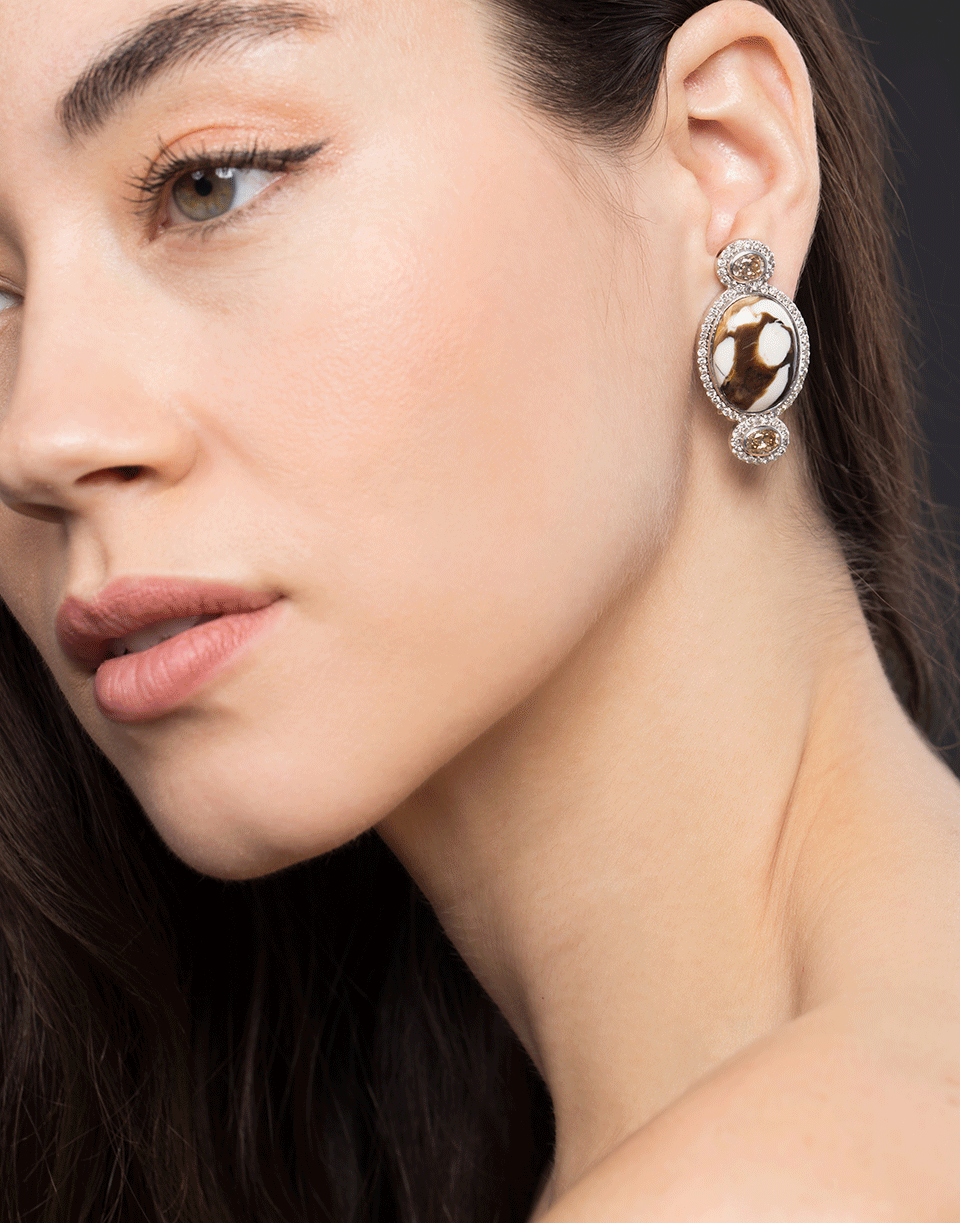 GUITA M-Peanut Wood and Diamond Earrings-WHITE GOLD