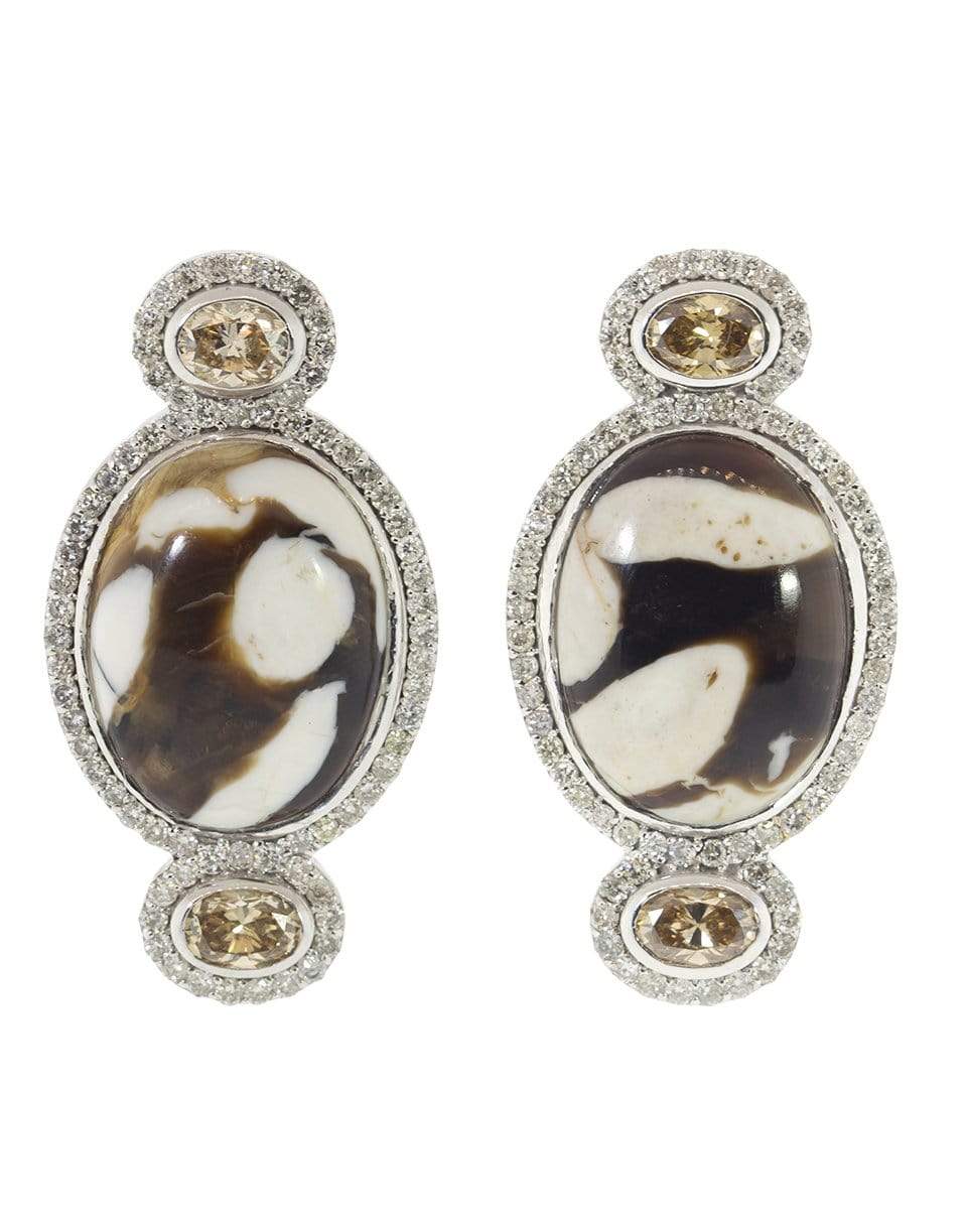 GUITA M-Peanut Wood and Diamond Earrings-WHITE GOLD