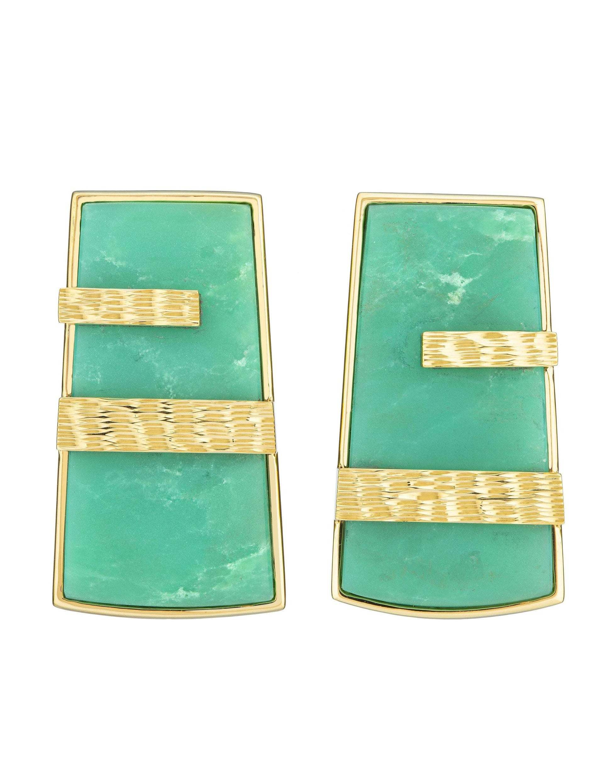 GUITA M-Chrysoprase Rock Earrings-YELLOW GOLD