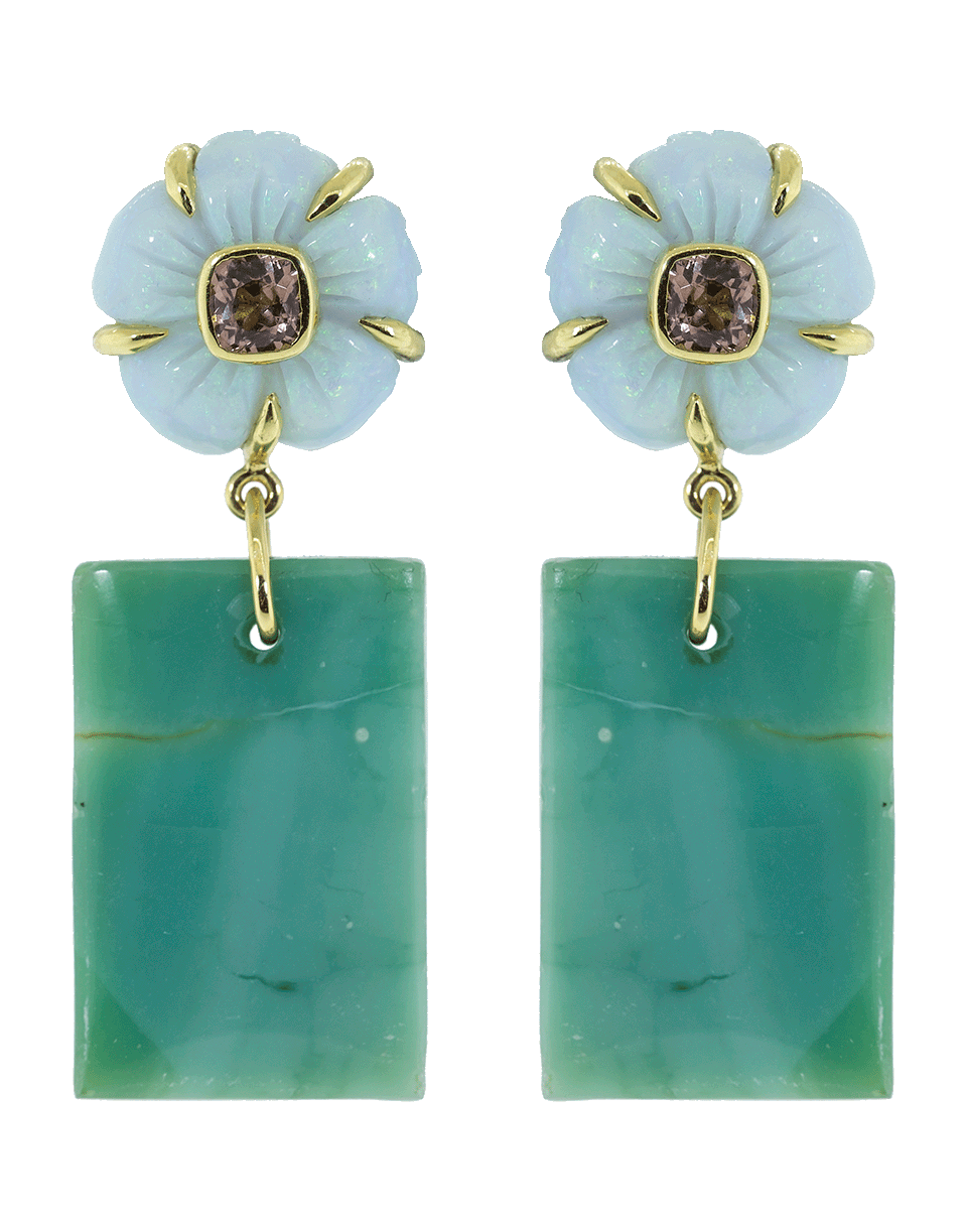 GUITA M-Flower Opal Drop Earrings-YELLOW GOLD