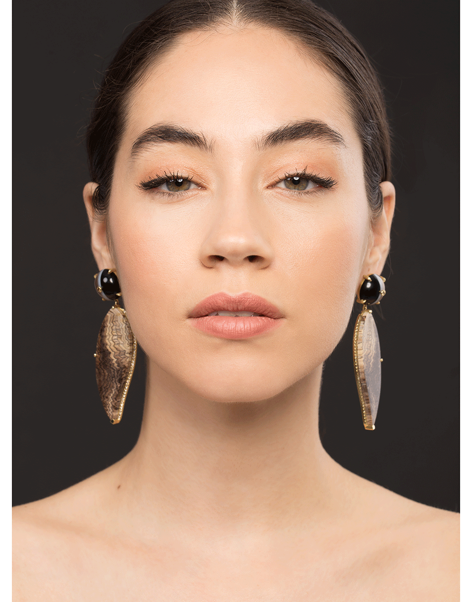 GUITA M-Fossil Sequoia Earrings-YELLOW GOLD