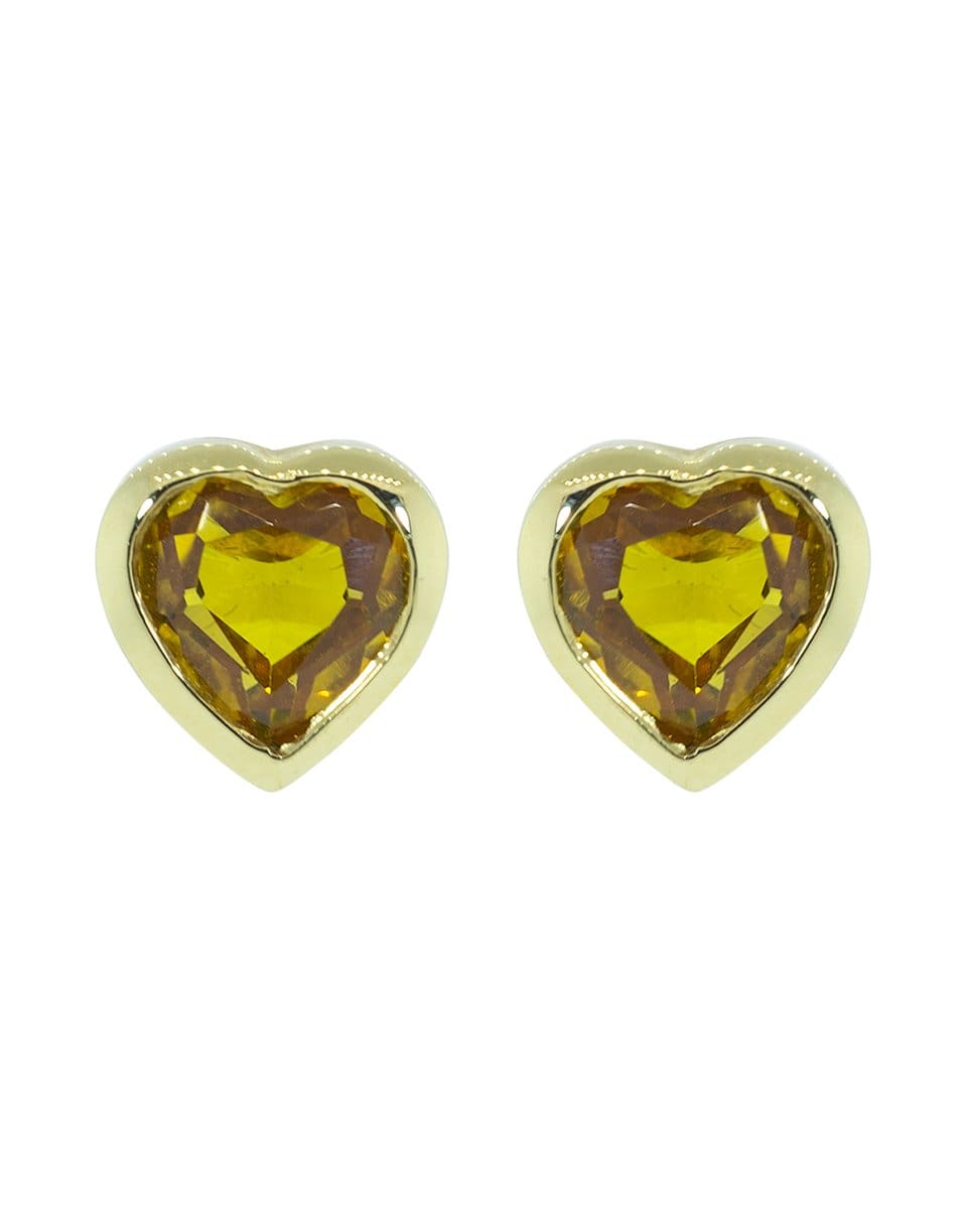 GUITA M-Yellow Sapphire Heart Studs-YELLOW GOLD
