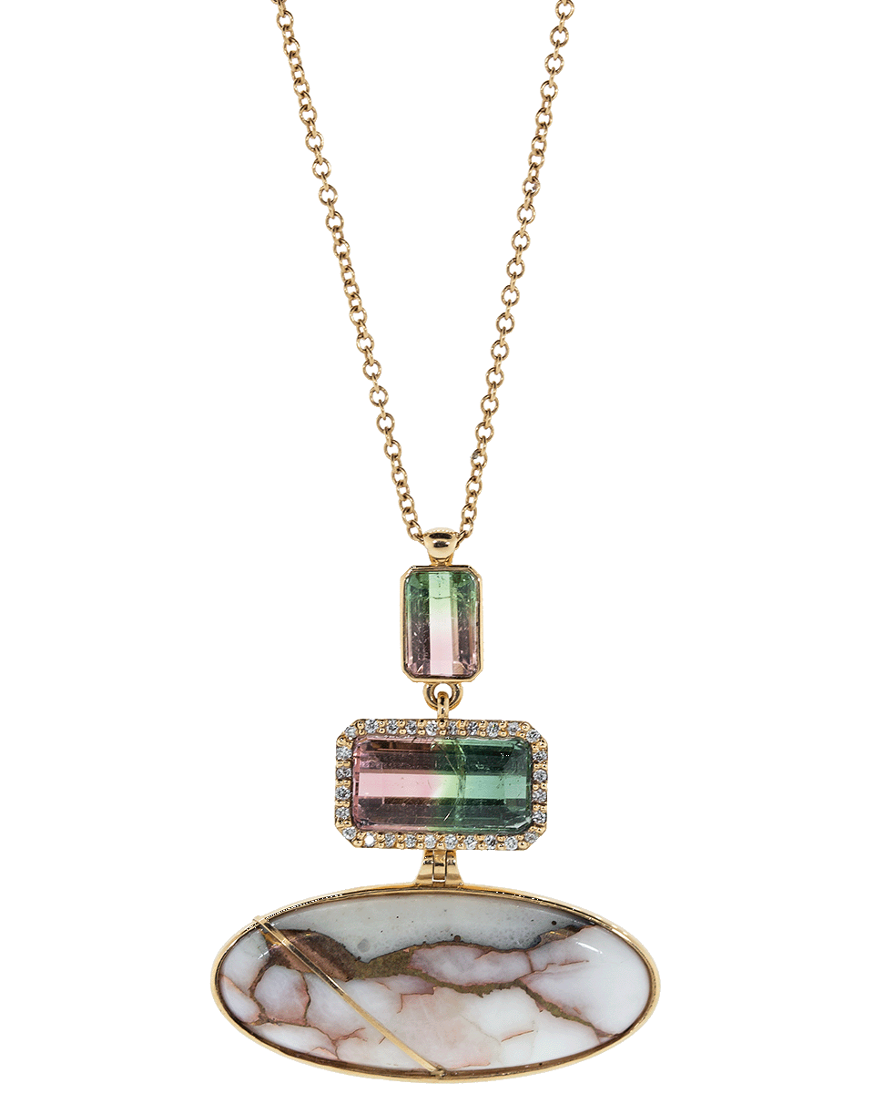 GUITA M-Oval Quartz Necklace-ROSE GOLD