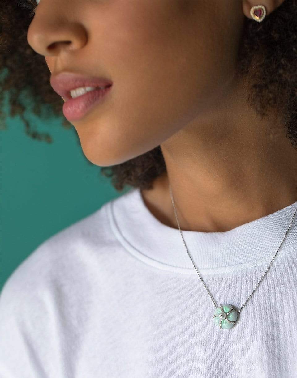 GUITA M-Opal Flower Necklace-WHITE GOLD