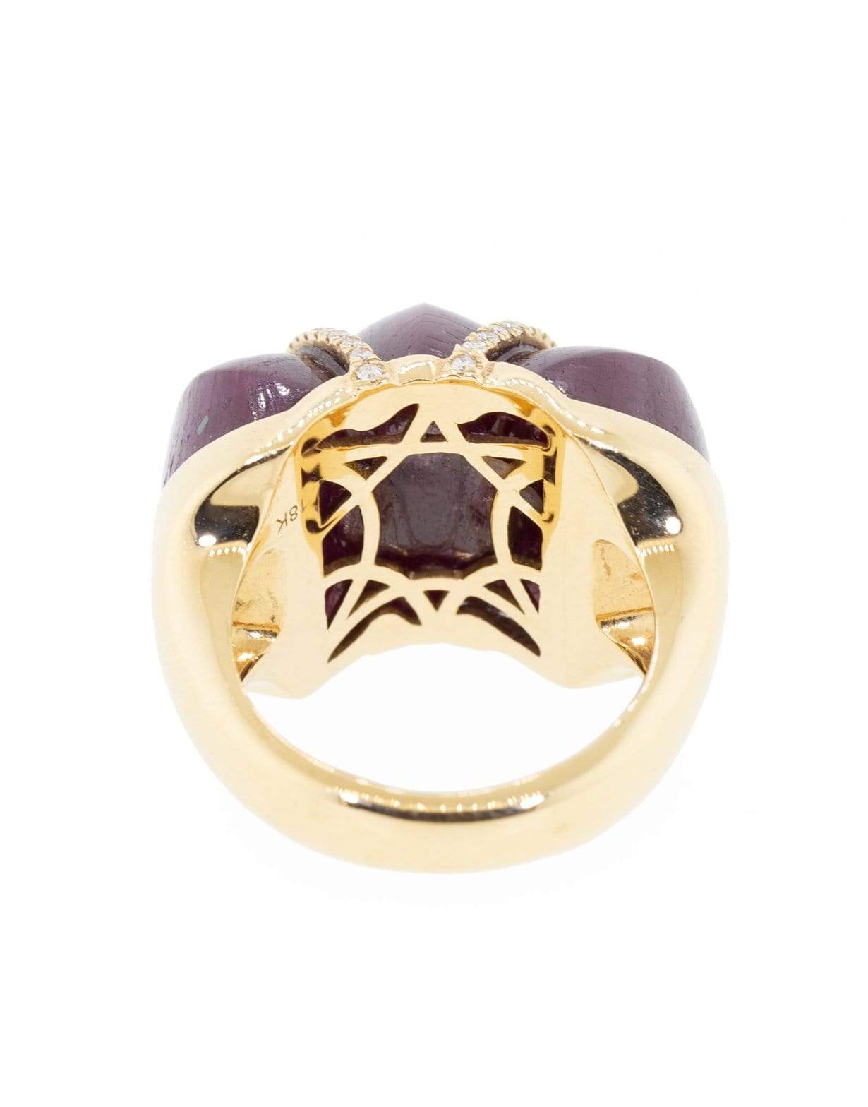 GUITA M-Carved Ruby and Diamond Ring-ROSE GOLD