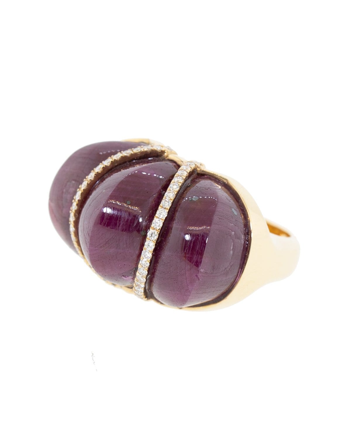 GUITA M-Carved Ruby and Diamond Ring-ROSE GOLD