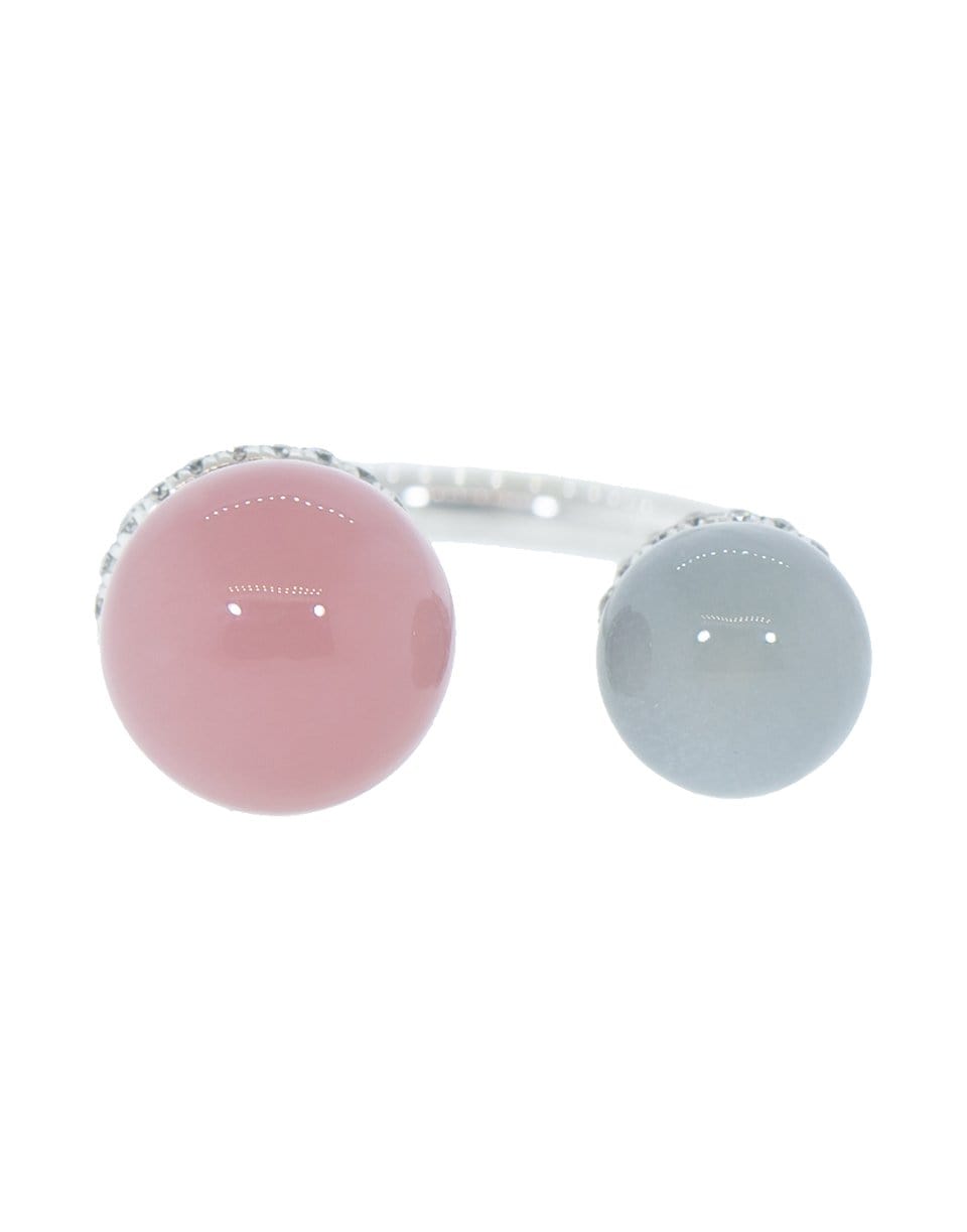 GUITA M-Double Tip Moonstone and Rhodocrosite Ring-WHITE GOLD