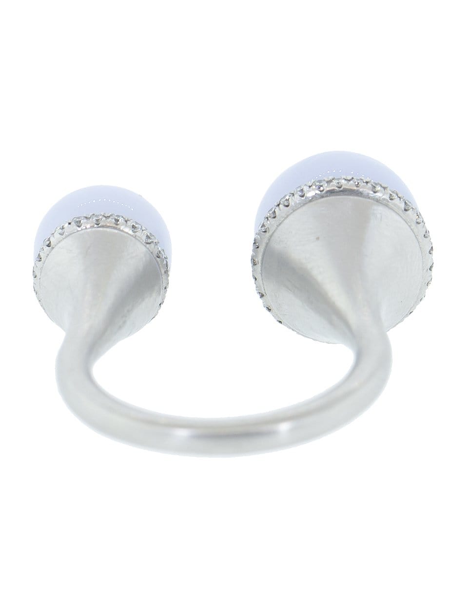 GUITA M-Double Tip Chalcedony and Diamond Ring-WHITE GOLD