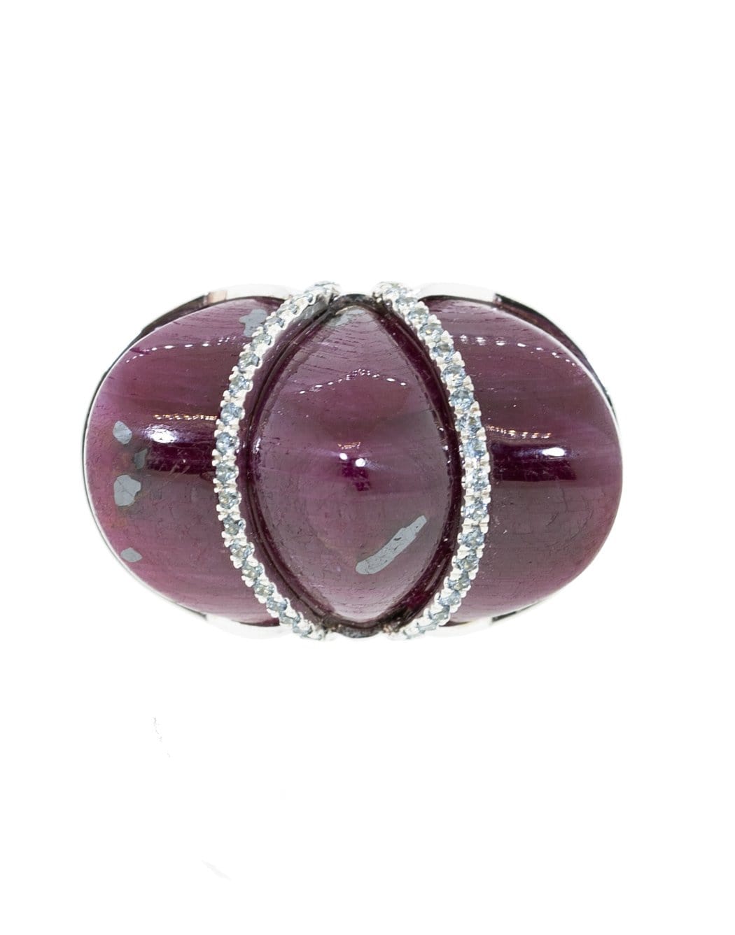 GUITA M-Carved Ruby and Sapphire Ring-WHITE GOLD