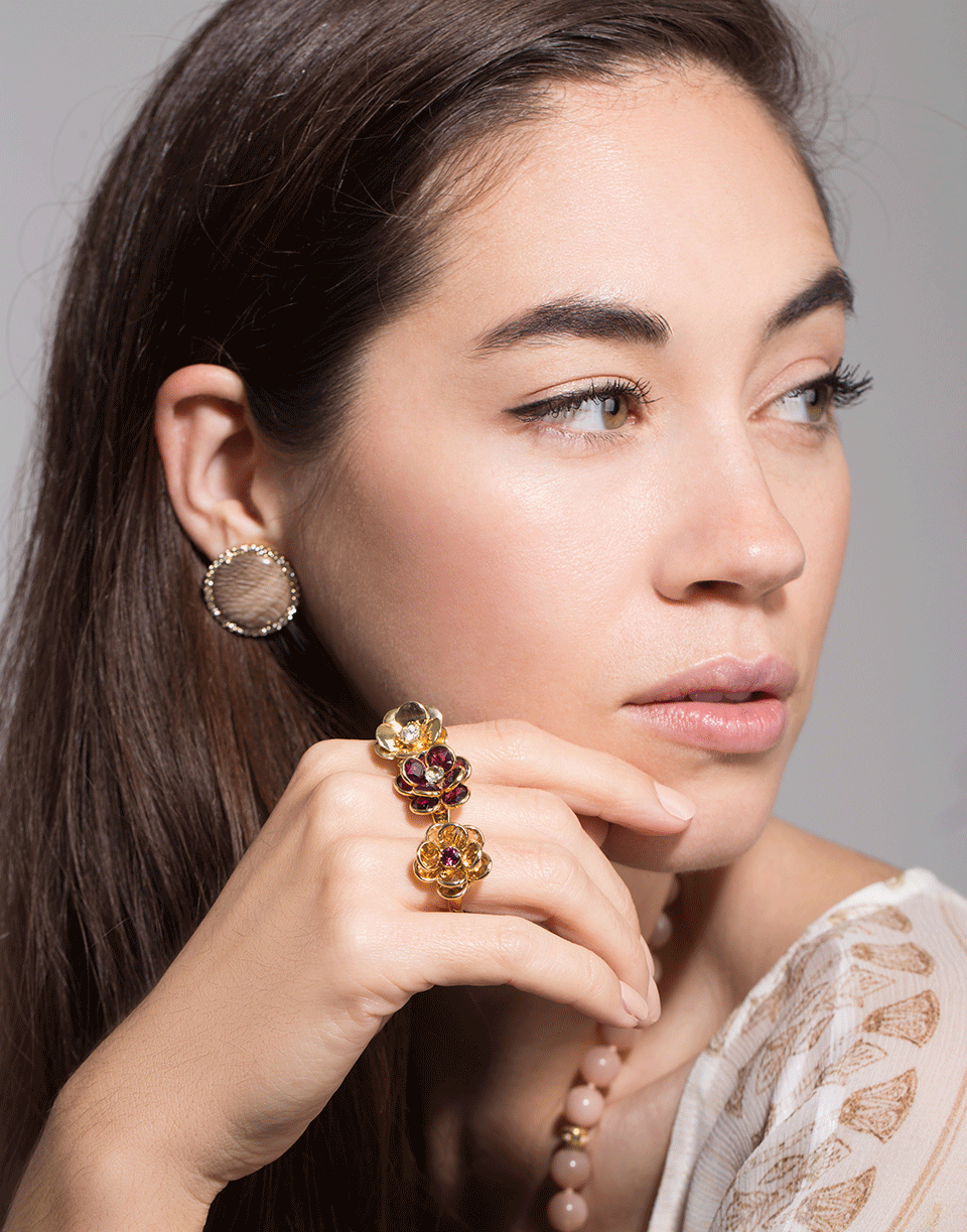 GUITA M-Diamond Flower Ring-YELLOW GOLD